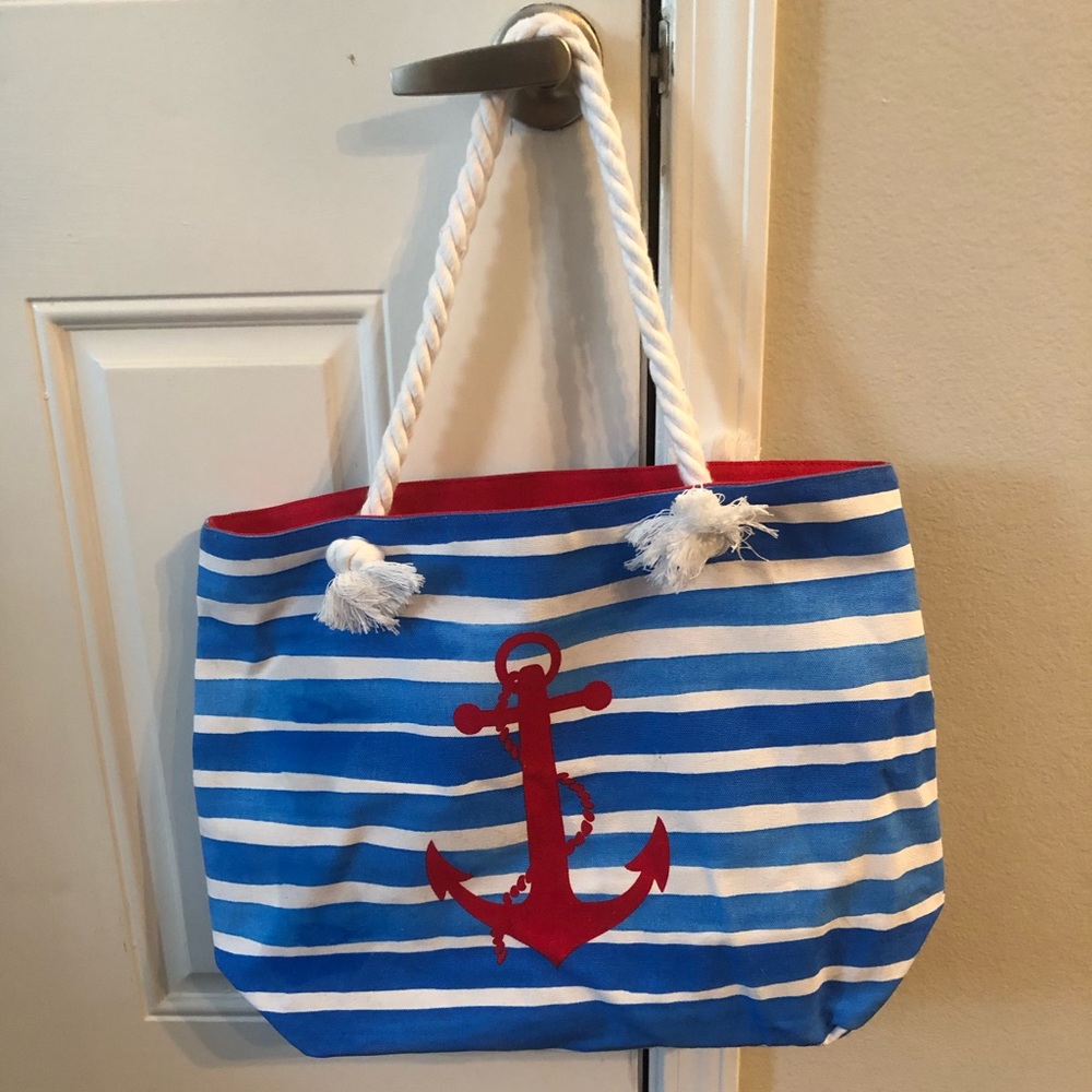 Red, White and Blue anchor beach bag!
